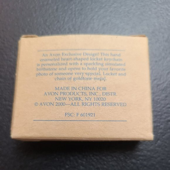 VTG 2000 Avon Heart Locket Keychain Birthstone Simulated Diamond April G… - Picture 8 of 8